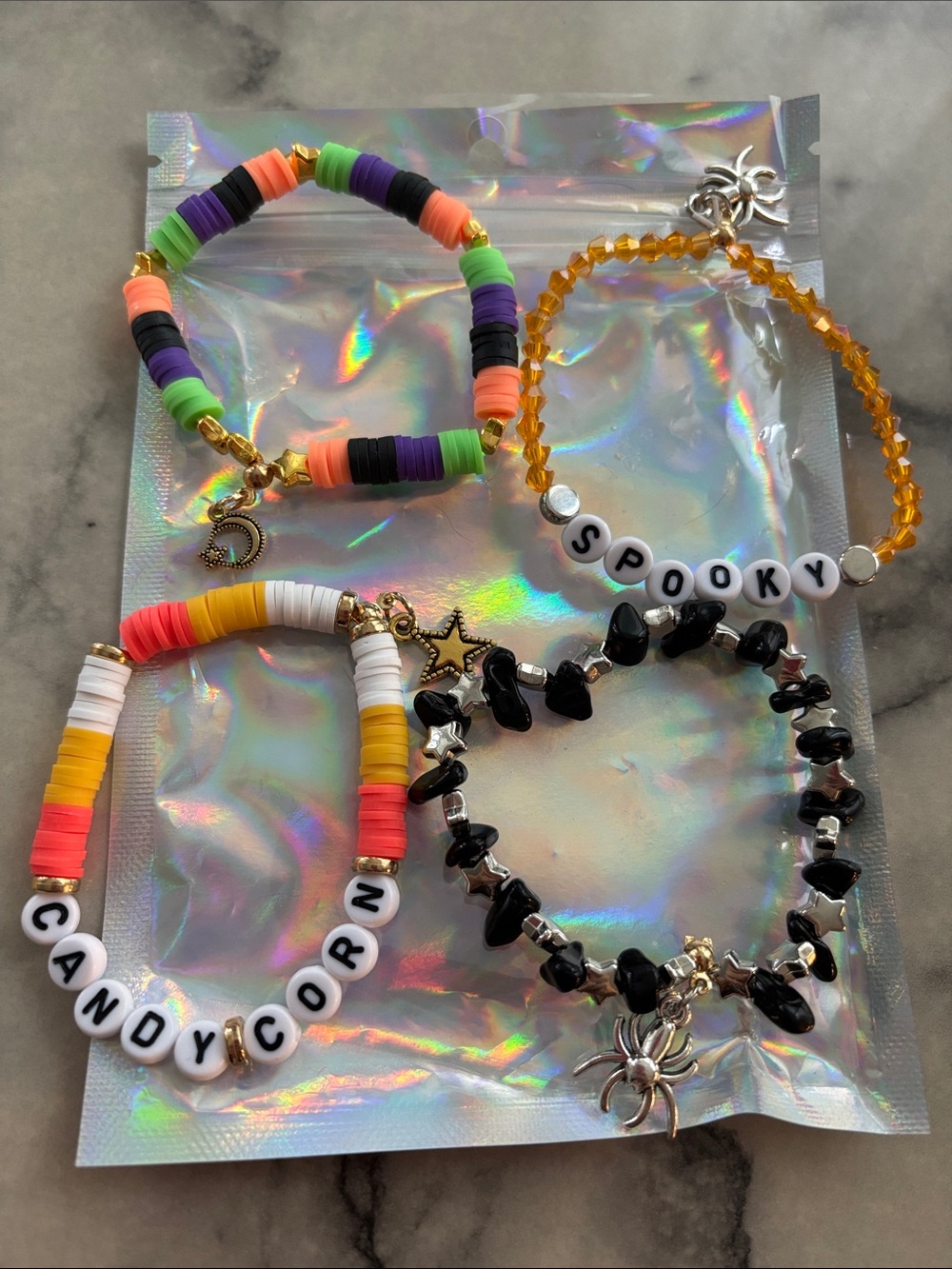 Halloween Bead Bracelet Set 🎃👻🕷️🖤